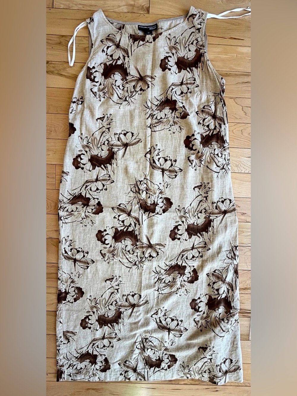 Norton McNaughton Woman Floral Linen Blend Maxi Dress Size 1X